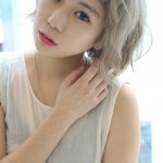 ミニボブ ミルクティー ゆるふわ ショートボブ